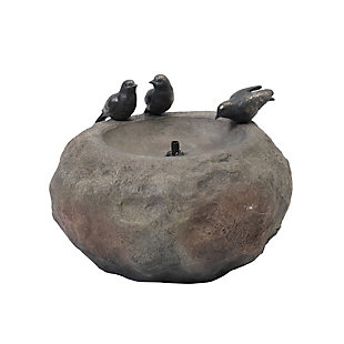 Gerson International 16.5" Outdoor Electric Polyresin Stone Water Fountain with 3 Bird Accents, , large