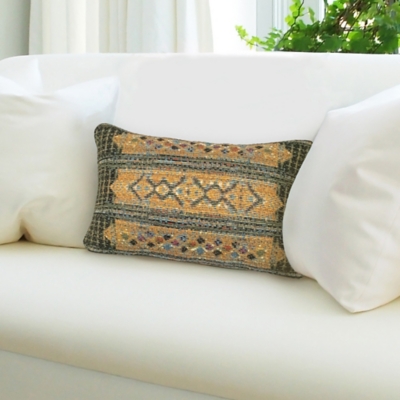 Gorham Decorative Stripe Indoor/outdoor Pillow Green 12"x18", Green, large