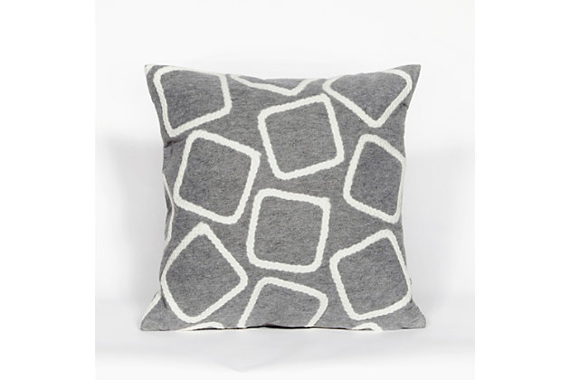 This textural pillow in a clean, geometric design is handcrafted by master artisans using hand-guided crewelwork embroidery. It's created with Liora Manne's patented Lamontage™ process, which combines handcrafting and modern technology. The unique, ultra-soft pillow features beautiful craftsmanship and eye-catching design, ma it stand out in any home.Made of 100% polyester | 12" x 20" | Soft polyfill | Handmade | Indoor-outdoor | Machine washable; dry flat | Zipper closure | Uv protected | Imported
