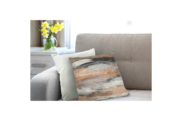 The painterly brushstrokes on this pillow create a beautiful watercolor look for your living space. Designed by Liora Manne, its blend of comfort and durability is perfect for both indoor and outdoor use. This unique, ultra-soft accent pillow features beautiful craftsmanship and eye-catching design, ma it stand out in any home.Made of 100% polyester | 20" square | Soft polyfill | Handmade | Indoor-outdoor | Machine washable; dry flat | Zipper closure | Uv protected | Imported