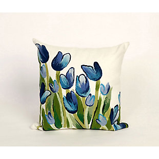 Spectrum Ii Spring Flowers Indoor/outdoor Pillow Blue 20" Square, , large