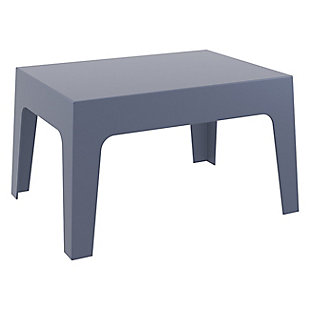 Siesta Outdoor Box Resin Center Table, Dark Gray, large
