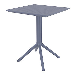 Siesta Outdoor Sky Square Folding Table 24" Dark Gray, Dark Gray, large