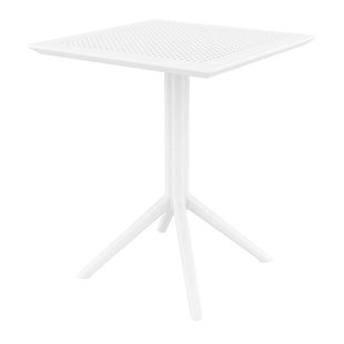 Siesta Outdoor Sky Square Folding Table 24" White, White, large