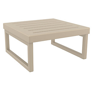 Siesta Outdoor Mykonos Square Coffee Table, Taupe, large