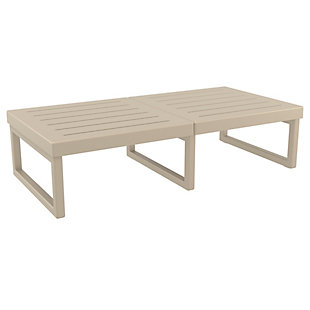 Siesta Outdoor Mykonos Rectangle Lounge Table, Taupe, large