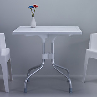 Siesta Outdoor Forza Square Folding Table, White, rollover