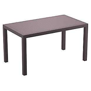 Siesta Outdoor Orlando Wickerlook Rectangle Dining Table, Brown, large