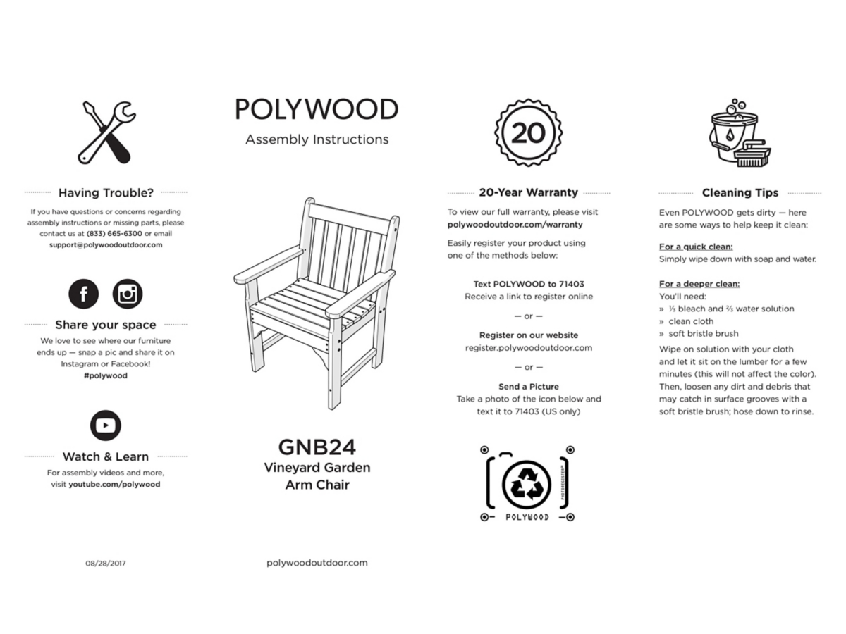 Polywood vineyard garden arm chair best sale