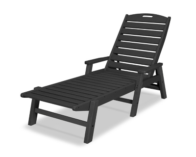 POLYWOOD® Nautical Outdoor Chaise Lounge, Black