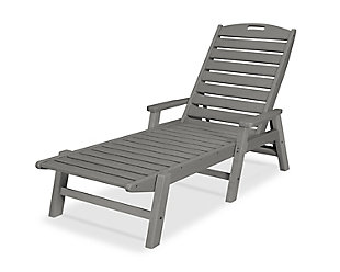 Nautical Chaise with Arms, Slate Gray, rollover