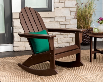 POLYWOOD® Vineyard Adirondack Rocking Chair , Black