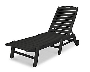 Nautical Chaise with Wheels, Black, rollover