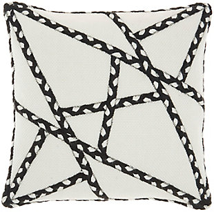 Mina Victory Outdoor Pillow 18"x18", Black, large