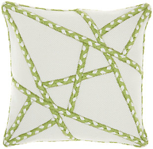 Mina Victory Outdoor Pillow 18"x18", Green, large