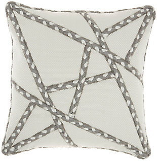 Mina Victory Outdoor Pillow 18"x18", Gray, large