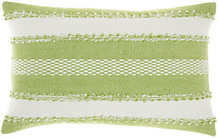 Mina Victory Outdoor Pillow 14"x22", Green, large