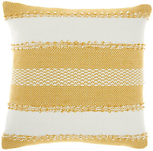 Mina Victory Outdoor Pillow 18"x18", Yellow, large