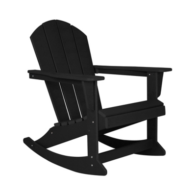 Venice Outdoor Adirondack Rocking Chair, Black