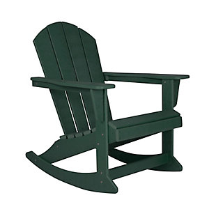 Venice Outdoor Adirondack Rocking Chair, Dark Green, rollover