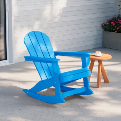 Venice Outdoor Adirondack Rocking Chair, Pacific Blue