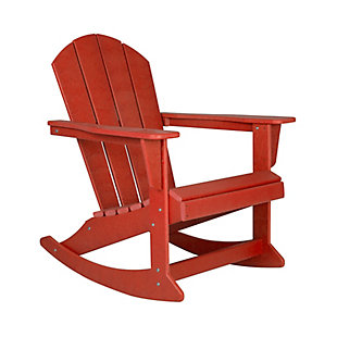 Venice Outdoor Adirondack Rocking Chair, Red, rollover