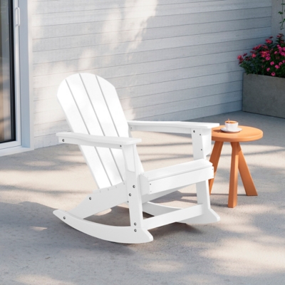 Venice Outdoor Adirondack Rocking Chair, White