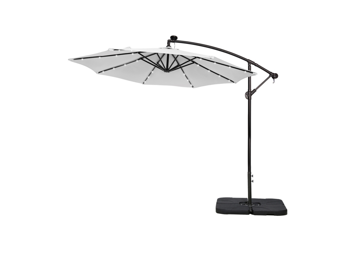 11 patio umbrella frame Ultimate 3-in-1 Bundle: Deluxe 11' Sunbrella Solar LED Cantilever Umb   Sunrise Umbrella