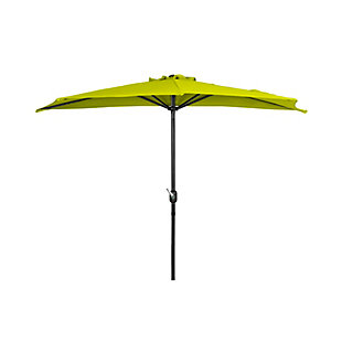 Abbott 9' Outdoor Half Round Crank And Tilt Patio Umbrella, Lime, large