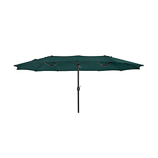 Hampson 16 X 9' Outdoor Market Umbrella, Dark Green, large