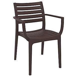 Siesta Outdoor Artemis Dining Arm Chair Brown (Set of 2), Brown, large