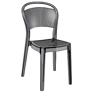 Siesta Outdoor Bee Dining Chair Transparent Black (Set of 2), Transparent Black, large