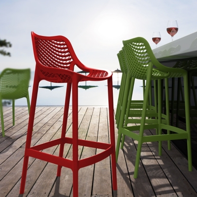 Siesta Outdoor Air Bar Stool Red (Set of 2), Red, large