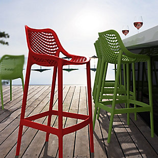Siesta Outdoor Air Bar Stool Red (Set of 2), Red, rollover