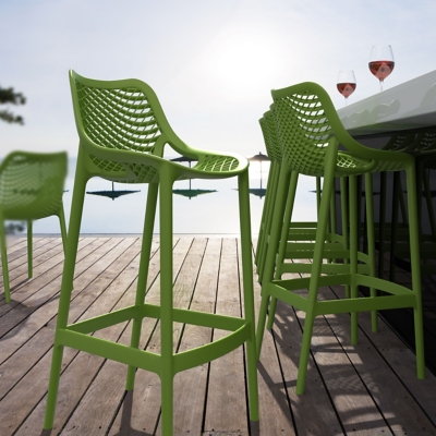 Siesta Outdoor Air Bar Stool Tropical Green (Set of 2), Tropical Green, large