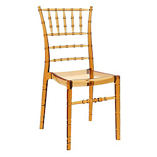 Siesta Outdoor Chiavari Dining Chair Transparent Amber (Set of 2), Transparent Amber, large