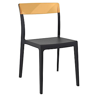Siesta Outdoor Flash Dining Chair Black Transparent Amber (Set of 2), Black/Transparent Amber, large