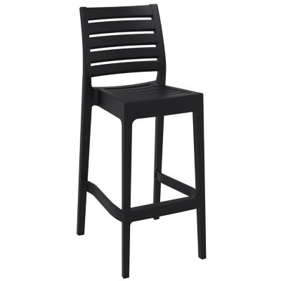 Siesta Outdoor Ares Bar Stool Black (Set of 2), Black, large