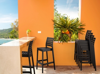 Orange outdoor bar discount stools