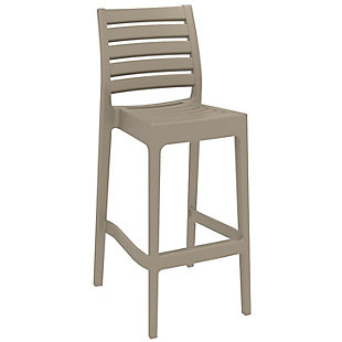 Siesta Outdoor Ares Bar Stool Taupe (Set of 2), Taupe, large
