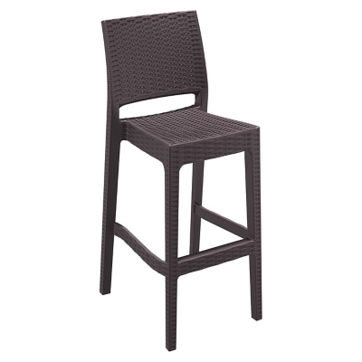 Siesta Outdoor Jamaica Wickerlook Bar Stool Brown (Set of 2), Brown, large