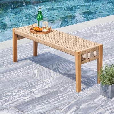 Two seater discount wooden garden bench