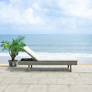 In need of a little sunny R & R? This Cam Sun lounger is the perfect place to stretch out and enjoy a warm breeze or ice cold cocktail. Cam’s coastal styled grey frames and matching grey cushion bring a soothing, sophisticated vibe to your private outdoor oasis.Metal type: steel | Finish surface treatment: powder coating | Weight capacity: 352.8 | Seat width: 24.8 | Seat depth: 77.95 | Seat height: 14.17