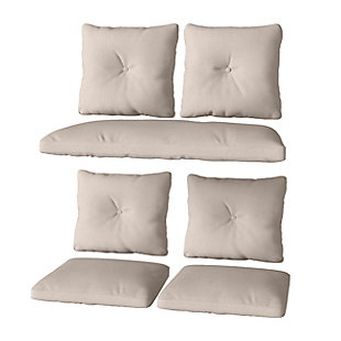 CorLiving 7-Piece Outdoor Replacement Cushion Set, Beige, rollover