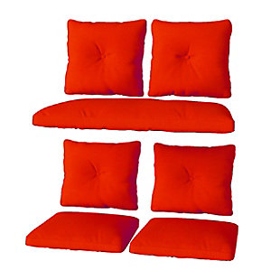 CorLiving 7-Piece Outdoor Replacement Cushion Set, Red, rollover