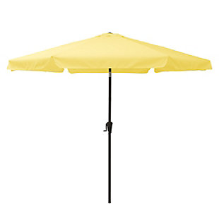 CorLiving 10' Outdoor Round Tilting Patio Umbrella, Yellow, large