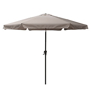 CorLiving 10' Outdoor Round Tilting Patio Umbrella, Gray, large