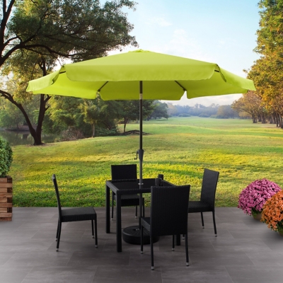 CorLiving 10' Outdoor Round Tilting Patio Umbrella, Lime Green, rollover