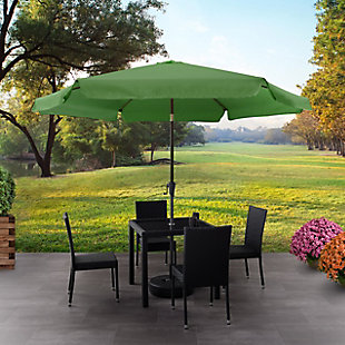 CorLiving 10' Outdoor Round Tilting Patio Umbrella, Green, rollover