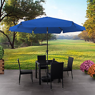 CorLiving 10' Outdoor Round Tilting Patio Umbrella, Blue, rollover